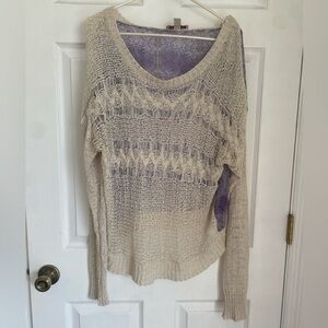 Beige Knit Sweater With Beautiful Back Details
